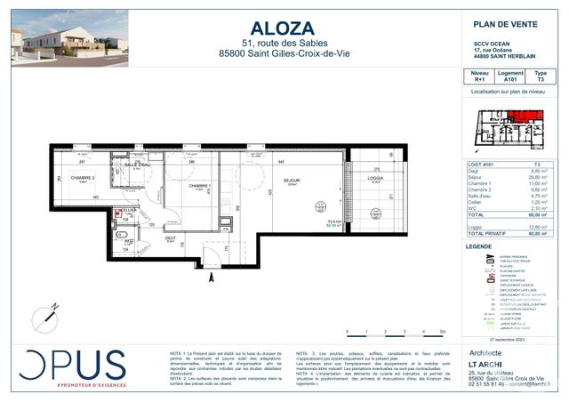 Appartement F3 &agrave; vendre - 3 pi&egrave;ces - 68 m2 - St Gilles Croix De Vie - 85 - PAYS-DE-LOIRE