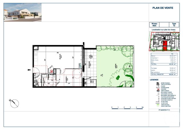 Appartement T2 à vendre - 2 pièces - 48,30 m2 - St Gilles Croix De Vie - 85 - PAYS-DE-LOIRE
