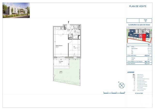 Appartement F2 à vendre - 2 pièces - 43,90 m2 - Le Fenouiller - 85 - PAYS-DE-LOIRE